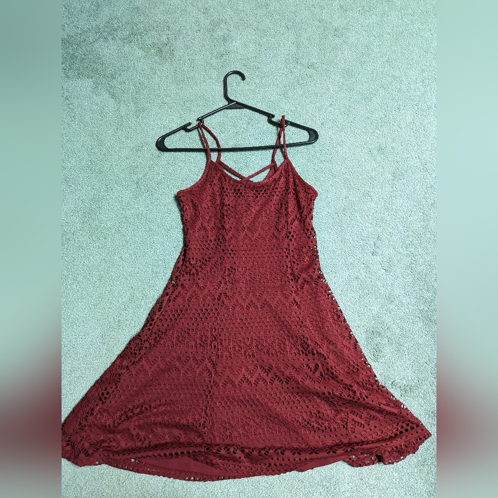 Red boho dress